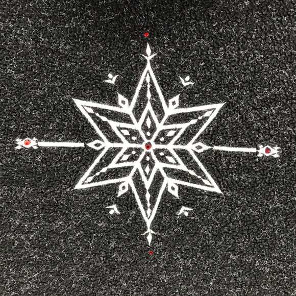 Basic Editions Cowl Neck Snowflake Sweater Women's Plus 2X Gray Holiday Winter - Picture 3 of 12